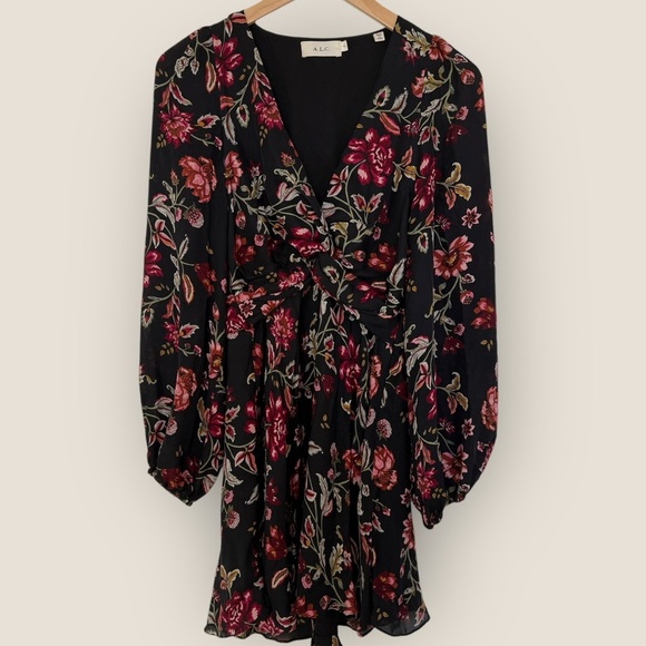 A.L.C. | Floral Wrap Mini Dress | Size 4 - Picture 8 of 10